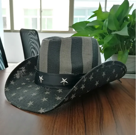 American Flag Cowboy Hat - Black