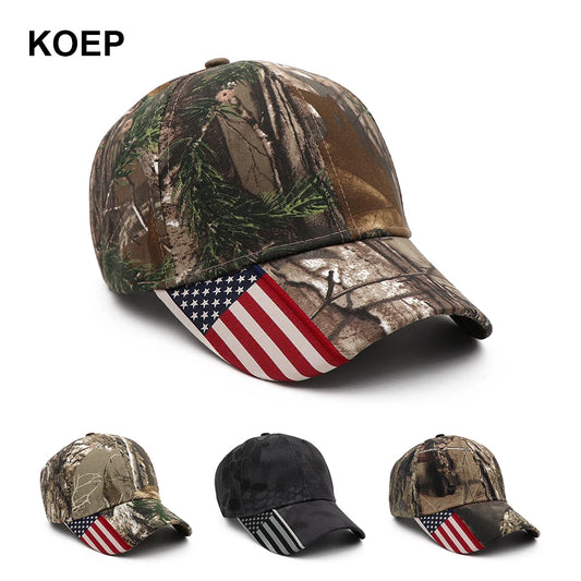 American Flag Unisex Cap - Hunting Camouflage Baseball Cap Women's Snapback Hat Summer Outdoor
