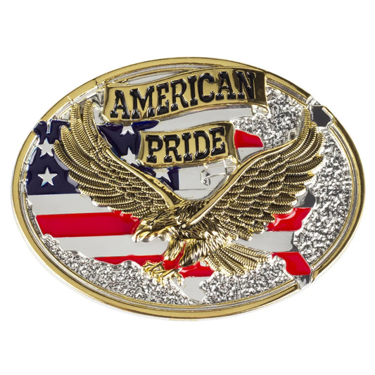 American Flag Belt Buckle Bald Eagle AMERICAN PRIDE