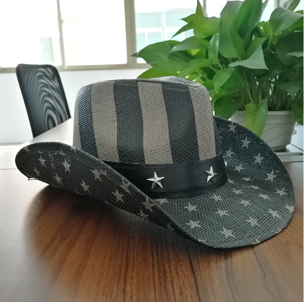 American Flag Cowboy Hat - Black