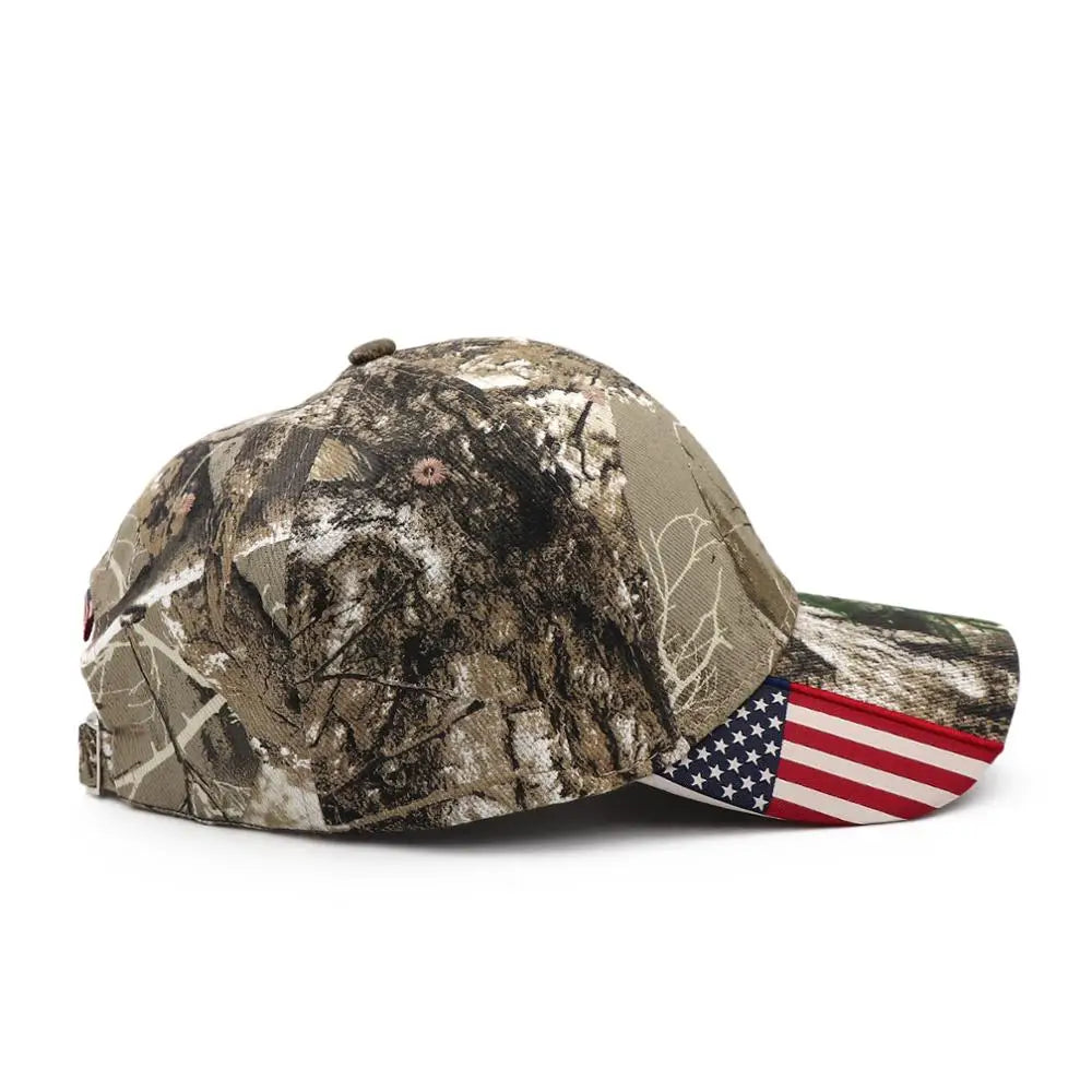 American Flag Unisex Cap - Hunting Camouflage Baseball Cap Women's Snapback Hat Summer Outdoor