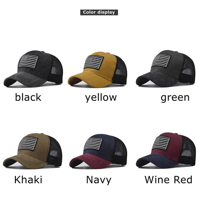 Fashion Cotton Men Women Tactical Army Military Baseball Cap Usa American Flag Outdoor Unisex Hip Hop Hats For Runing